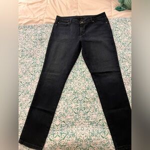 Michael Kors Dark Blue Skinny Jeans Distressed Knee